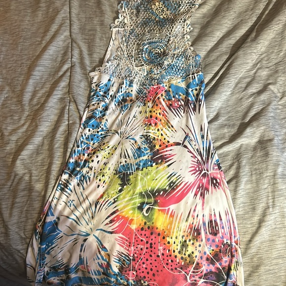Hawaiian Print Mini Dress Women’s Medium - Picture 2 of 5